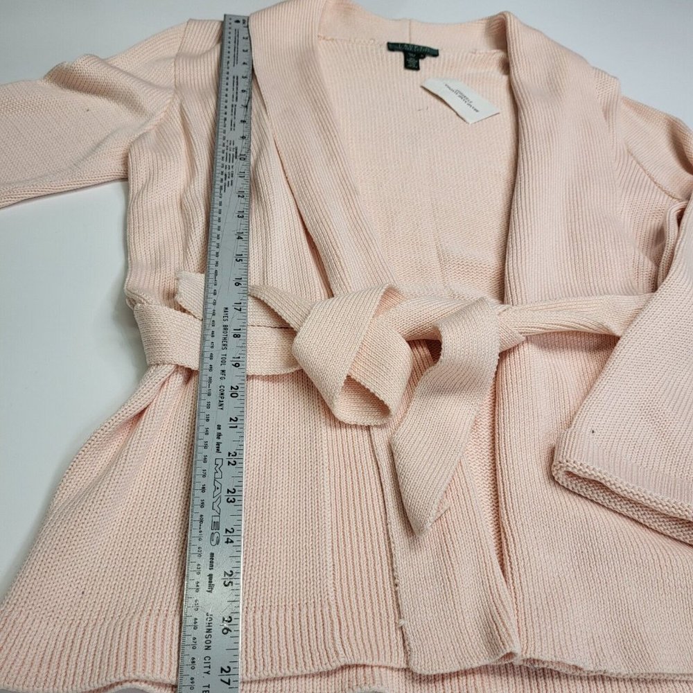 Lauren Ralph Lauren XL Bashful Pink Open Cardigan Moreton Hall Collection NWT - Picture 8 of 9